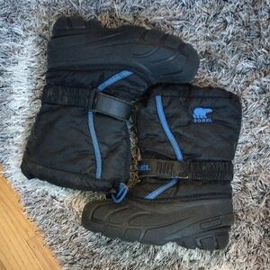 Sorel Kids' Black and Blue Snow Boots